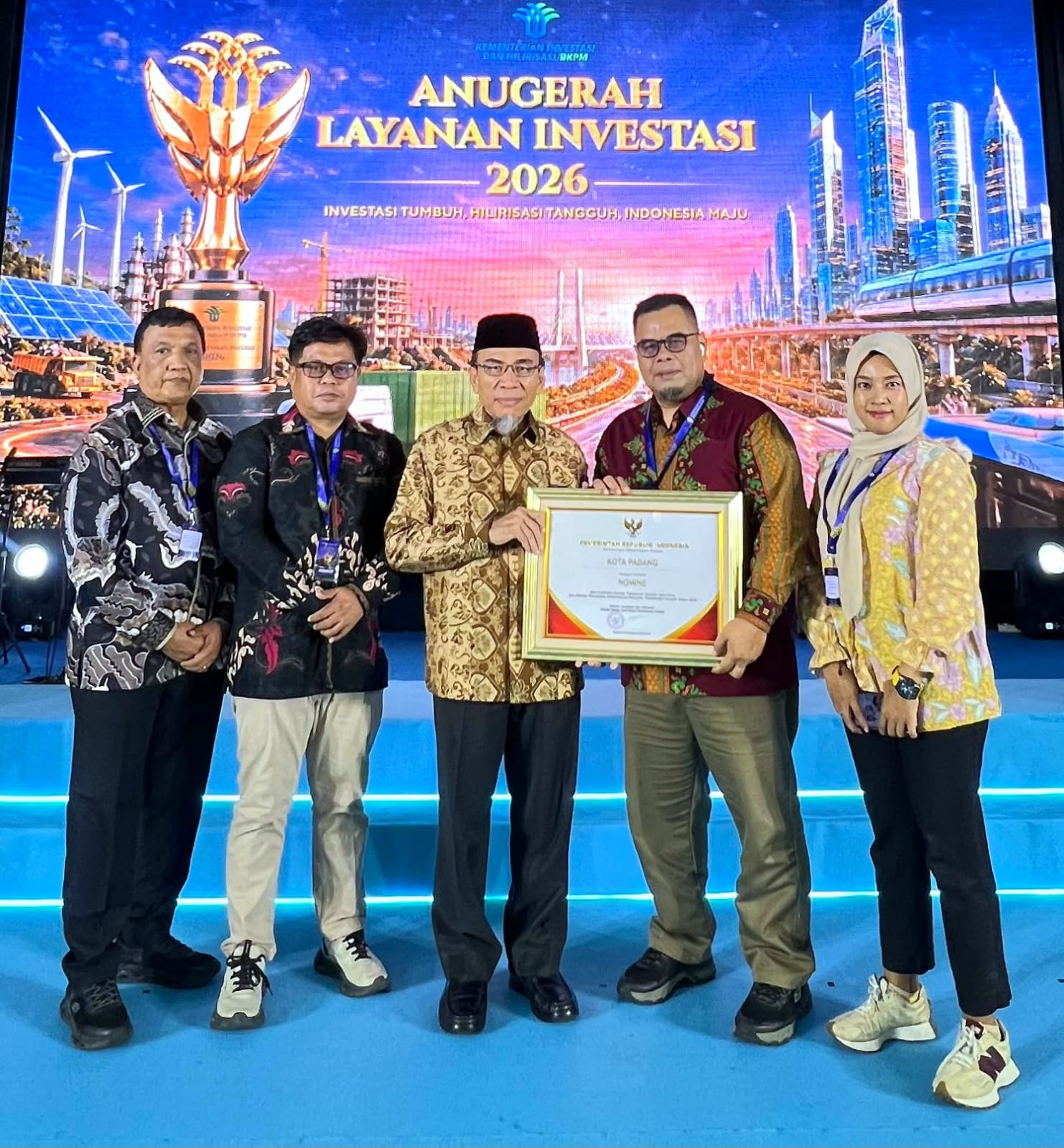 Pemko Padang Raih Penghargaan Anugerah Layanan Investasi 2026, Buktikan Komitmen Kemudahan Berusaha